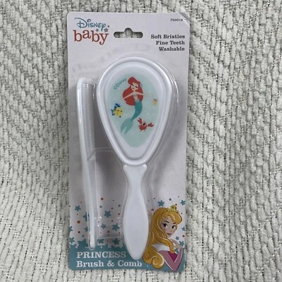 Disney Baby Princess Ariel Baby Soft Brush w/ Comb Set The Little Mermaid. New! - Image 1 of 4