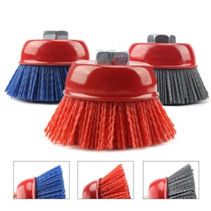 75mm Nylon Filament Cup Wire Wheel Brush 80/120/240 Grit For Metal Polishing - Picture 1 of 12