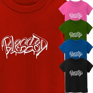 Jesus Cross Blessed Christian Religious Kid's Short Sleeves T-Shirt USA Gift Tee - Picture 1 of 14
