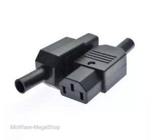 1 - Kaltgerätestecker IEC 320 C13, 10 A 250 V~, mit Schraubkontakten, schwarz - Bild 1 von 5
