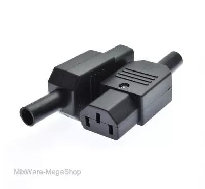 MIXWARE-MEGASHOP 1 - cold unit connector IEC 320 C13, 10A 250V~, with screw contacts, black