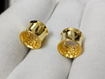 Enchufe martillado interior de plata de ley 925 tapones de plata hechos a mano tapones de plata Foto 1 de 4