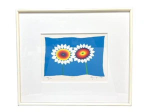 Ay-O "Blumen" Siebdruck 1996 signiert gerahmt 18,4 Zoll x 15,6 Zoll x 0,9 Zoll - Bild 1 von 8