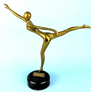 BRASS BALLET DANCER STATUE MID-CENTURY MODERN ABSTRACT NUDE SCULPTURE - Picture 1 of 9