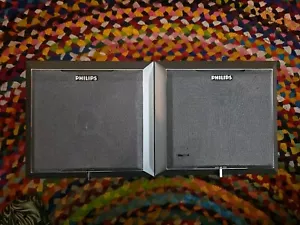 2 Phillips MZ-3 Mini Cd Player System Speakers , Book Shelf Speakers. - Picture 1 of 6