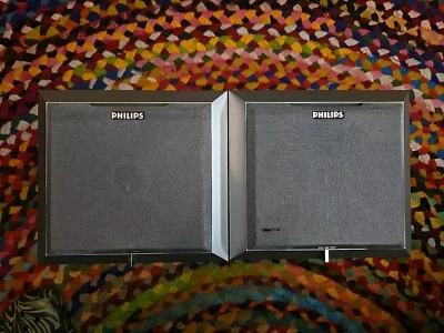  2 Phillips MZ-3 Mini Cd Player System Speakers , Book Shelf Speakers.   - Image 1 of 4