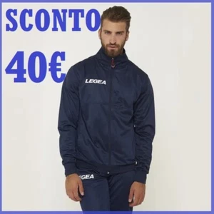Tuta uomo Legea da ginnastica zip sport in poliestere completa blu da tg S L XL - Foto 1 di 7