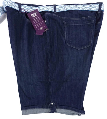 Gloria Vanderbilt Amanda Jeans Shorts Women 24W Bermuda Stretch Belted Pockets - Image 1 of 4