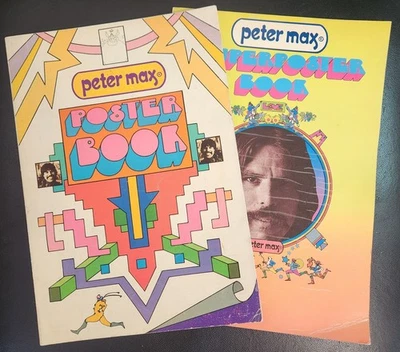 2 LIBROS DE PÓSTER PETER MAX 1970 1971 Crown Publishing -11"×16" primera impresión segunda impresión Foto 1 de 4
