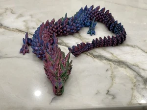 Articulated Crystal Dragon - Flexible Fidget Toy - 3D Printed Desk Toy-15.5 Inch - Picture 1 of 7