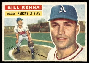 1956 Topps Bill Renna Kansas City A's #82 - Foto 1 di 2