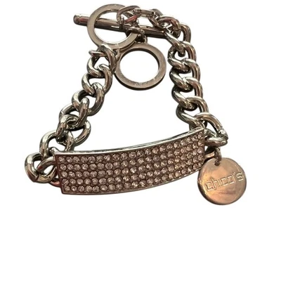 Brazalete de palanca de eslabones tono plata Chico’s Foto 1 de 4