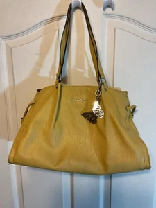 Jessica Simpson Yellow Tote Arden Handbag Purse With Butterfly Charm - Picture 1 of 8