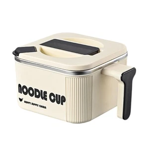 Square Shape Soup Container Stainless Steel Construction Ramen Bowl with Handle - Picture 1 of 8