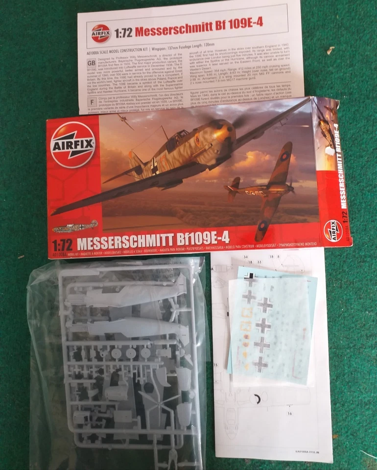 aereo Scala 1/72 MESSERSCHMITT BF109E-4 AIRFIX A01009A - Immagine 1 di 1