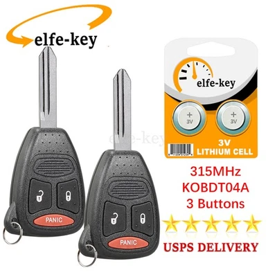 Para Dodge Nitro 2007 2008 2009 2010 2011 Control Remoto Coche Llavero Repuesto Foto 1 de 4