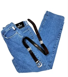 Jeans donna Versace Couture blu gamba dritta taglia 28 42 punto bianco - Foto 1 di 9