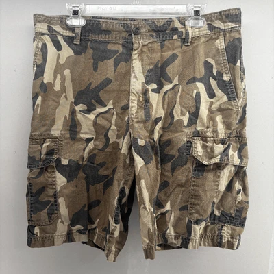 Pantalones Cortos Carga Izod Para Hombres 34 Negro Marrón Camuflaje Y2K Exterior Utilidad Bolsillos Usados en Excelente Condición Foto 1 de 4
