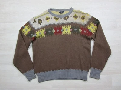 Suéter Vintage Bud Berma Marrón Tejido (L) Acrílico Azteca Diseño Suroeste Foto 1 de 4