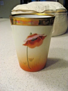 Heinrich & Co. Baviera Amapolas y Margaritas Vidrio de Jugo con Incrustación Dorada China 5"T - Imagen 1 de 4