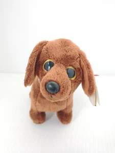 Ty Beanie Baby Frank Dackel braun große Augen Etikett befestigt - Bild 1 von 12