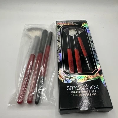 Smashbox 3 Piece Travel Brush Set Fan Smudger Shadow NIB - Image 1 of 2