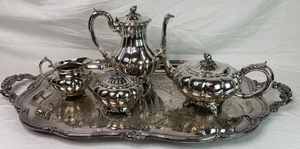 Vintage Tee & Kaffeeservice mit Tablett - Melone Sheffield Design von Community Silver schön - Bild 1 von 21