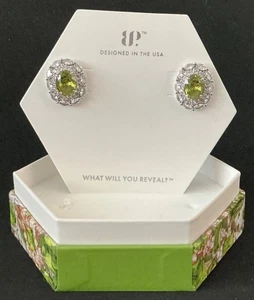 Bomb Party August 2025 Earring “Lush Forest Hues” Studs ER67605 Rhodium Plating - Picture 1 of 3