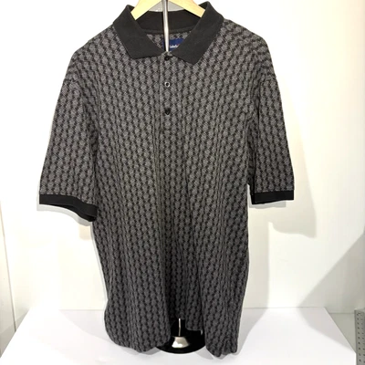 Camisa polo de golf Catalina para hombre talla L manga corta gris estampado geométrico de golf Foto 1 de 4