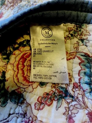Edredón floral reversible tamaño king Martha Stewart 100 % algodón  Foto 1 de 3