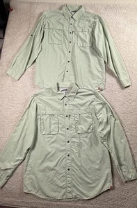 White Sierra Shirt XL Green Button Up Performance Fishing Shirt Vented Angler 2 - Picture 1 of 10