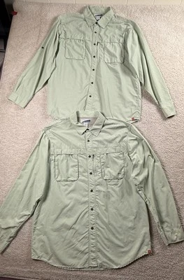 White Sierra Shirt XL Green Button Up Performance Fishing Shirt Vented Angler 2 - Image 1 of 4