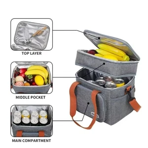 Large Capacity Insulated Lunch Bag Leakproof Insulation Shoulder Bag  School - Picture 1 of 15