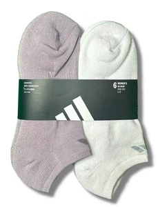 ADIDAS SOCKEN DAMEN - UNSICHTBAR - 253 EINFARBIG LILA WEISS - SCHUHGRÖSSE 5-10ER PACK X6 - Bild 1 von 2