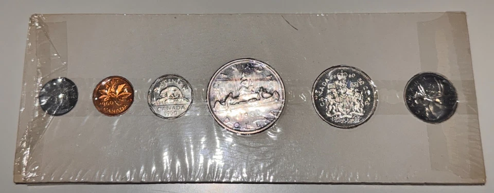 1960 Canada Silver Proof Like Set 6 Coins Total In Original Cardboard Holder - Image 1 of 2