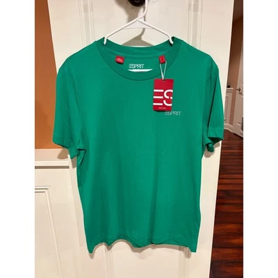 New Esprit New York Green Crew Neck Short Sleeve T-Shirt Womens Top - Image 1 of 4
