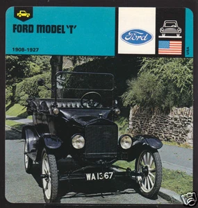 1908-1927 FORD MODEL T TOURER Car Picture History CARD - Picture 1 of 1