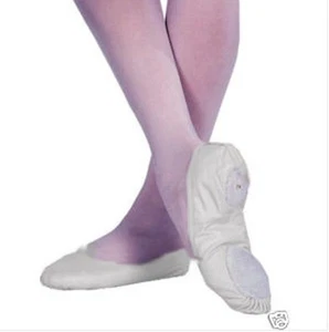 Capezio CG2002 Damengröße 5,5 (passt 4,5) weißer Leder-Ballerinas mit geteilter Sohle - Bild 1 von 1