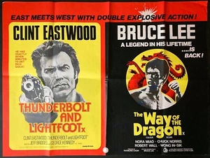 Way of the Dragon Thunderbolt and Lightfoot ORIGINAL Quad Movie Poster Bruce Lee - Picture 1 of 9