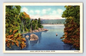 Postcard Maine Allagash ME Eagle Lake 1940s Unposted Linen - Picture 1 of 2
