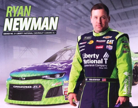 2018 RYAN NEWMAN "LIBERTY NATIONAL" #31 NASCAR MONSTER ENERGY CUP POSTCARD Cover