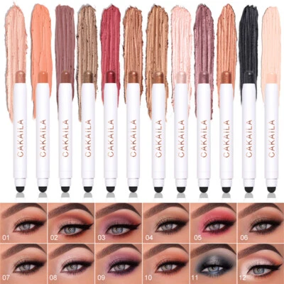Double Head Eye Shadow Stick Waterproof Eyeshadow Pen Highlighter Cream Pencil - Image 1 of 4