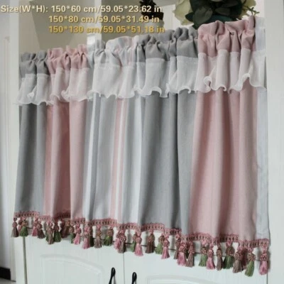 Village Falbala Media Cortina Corta Cenefa Borlas Borlas Borlas Hogar Cocina Persianas Foto 1 de 4