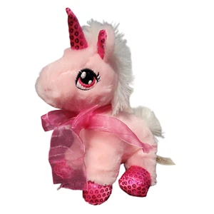 Dan Dee Collector's Choice Unicorn Plush Pink with Shiny Metallic Horn & Hooves - Picture 1 of 8
