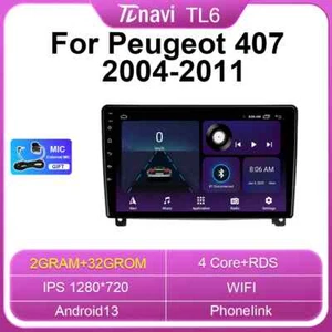 For Peugeot 407 2004-2011 Android Radio Car Multimedia Player GPS Screen Carplay - Picture 1 of 31