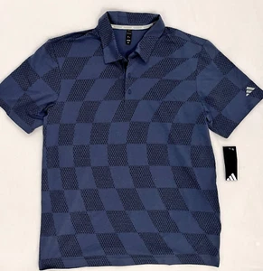 Adidas Golf Men’s Performance Polo Shirt Size XL Wavy Mesh Dusty Blue Black NWT - Picture 1 of 4
