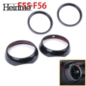 4x Carbon Lüftungsabdeckung Inner Outlet Ring Trim For Mini F55 F56 Cooper S JCW - Picture 1 of 7