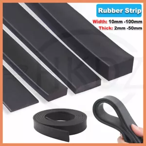 Solid Rubber Strip Anti-Vibration Draught - Various Widths Thickness and Lengths - Picture 1 of 19