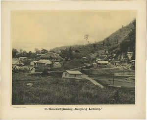 Placa fotográfica que ilustra la mina de oro ""Redjang Lebong - Imagen 1 de 1