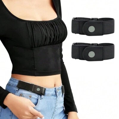 4x Cinturón de cintura invisible elástico sin hebillas para hombres y mujeres sin problemas de abultamiento Foto 1 de 4